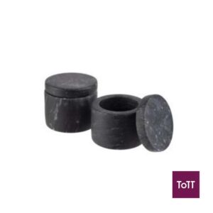 APS Marvello Marble Box For Spices, Ø6xH5cm, 40ml, Black, 2pcs/Set