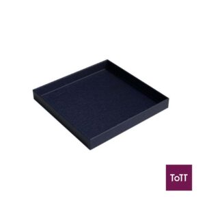 Poseidon Recycled Polystyrene Nestable Tray L12xW12xH1.5cm, Deep Blue