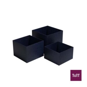 Poseidon Recycled Polystyrene Nestable Square Box L28xW28xH25cm, 3pcs/Set, Deep Blue