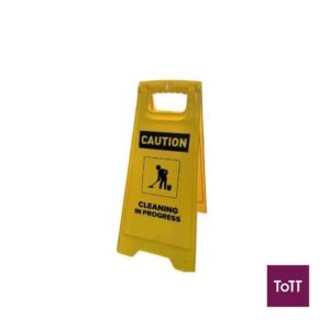 Vicando Floor Sign With "Cleaning In Progress" Imprint, L29.8xW2xH62cm, Yellow