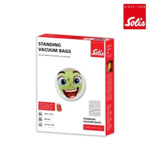 Solis Standing Vacuum Bags | 50pcs (22 x 35 x 14 cm) | Gusseted Bottom for Liquids & Upright Storage