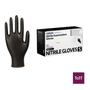Alternative view of Kingfa Powder-Free Nitrile Gloves AQL 2.5 Black 100 Pcs/Box (S/M/L/XL Available)