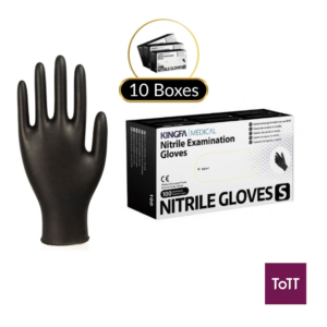 Alternative view of Kingfa Powder-Free Nitrile Glove 2.5 Aql, Black, 100-Pc/Box, 10-Box/Ctn(S/M/L/XL Available)