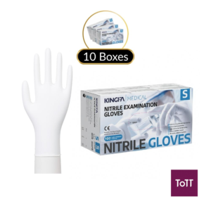 Kingfa Powder-Free Nitrile Glove 2.5 Aql, White, 100-Pc/Box, 10-Box/Ctn(S/M/L Available) Kingfa Powder-Free Nitrile Glove 2.5 Aql, White, 100-Pc/Box, 10-Box/Ctn(S/M/L Available)