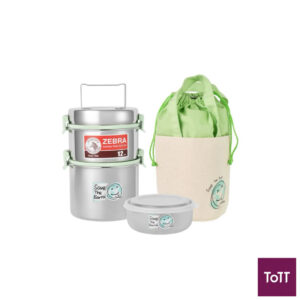 Zebra Stainless Steel Food Carrier 12X2, Smart Lock II With Stainless Steel Bowl With Lid & Save The Earth Bag(Green | Purple) Zebra Stainless Steel Food Carrier 12X2, Smart Lock II With Stainless Steel Bowl With Lid & Save The Earth Bag(Green | Purple)