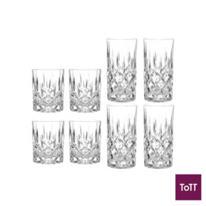 Nachtmann Lead Free Crystal 8 Pc Set Of 4x Tumbler Ø8.2xH10.2cm, 295ml, 4Xlongdrink Ø7.7xH15.1cm, 395ml, Noblesse Nachtmann Lead Free Crystal 8 Pc Set Of 4x Tumbler Ø8.2xH10.2cm, 295ml, 4Xlongdrink Ø7.7xH15.1cm, 395ml, Noblesse