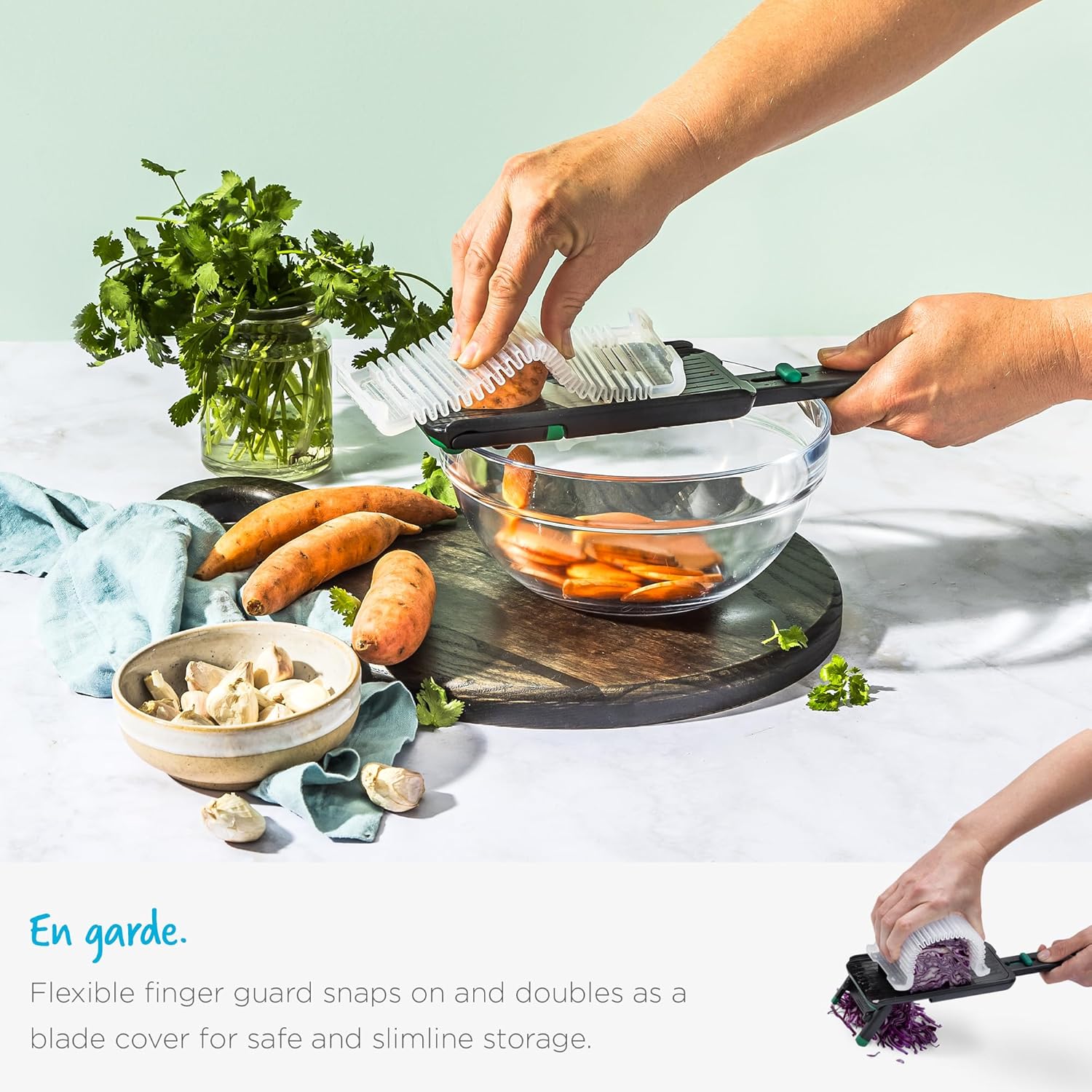Dreamfarm Stainless Steeland ABS Mandoline With Flexible Finger Guard L29xW9xH2.5cm, Nocutu Dreamfarm Stainless Steeland ABS Mandoline With Flexible Finger Guard L29xW9xH2.5cm, Nocutu - Image 9