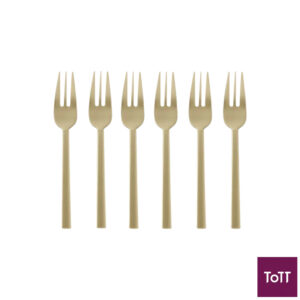 Sambonet Antique PVD Champagne Neutra Stainless Steel Cake Forks Set of 6 Pieces