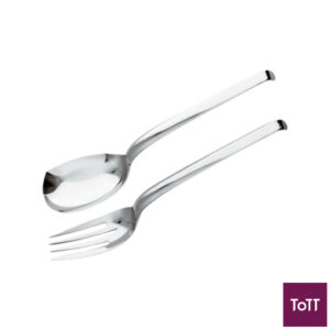 Sambonet Mirror Finish Living 18/10 Stainless Steel Serving Spoon & Fork Set of L26cm Sambonet Mirror Finish Living 18/10 Stainless Steel Serving Spoon & Fork Set of L26cm