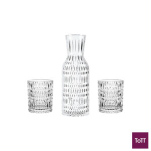 Nachtmann Lead Free Crystal 3 Pc Set Of 1x Carafe Ø9.4xH27cm, 1113ml, 2x Tumbler Ø8.3xH9cm, 235ml, Ethno Nachtmann Lead Free Crystal 3 Pc Set Of 1x Carafe Ø9.4xH27cm, 1113ml, 2x Tumbler Ø8.3xH9cm, 235ml, Ethno