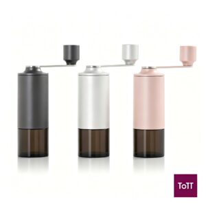 AdHoc Moro Manual Coffee Grinder with Ceramic Grinder, Ø5.6 x H18.8cm, Dark Grey / Light Grey / Light Copper AdHoc Moro Manual Coffee Grinder with Ceramic Grinder, Ø5.6 x H18.8cm, Dark Grey / Light Grey / Light Copper